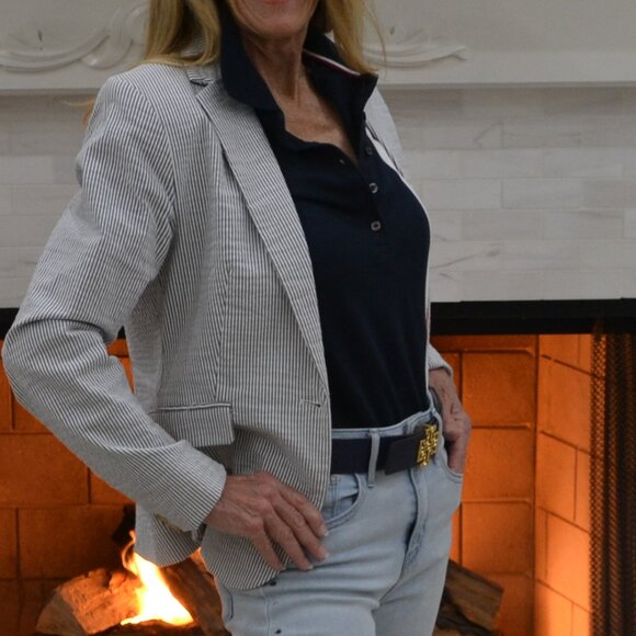 Seersucker Blazer by Dalia in Extra Small - Picture 4 of 7